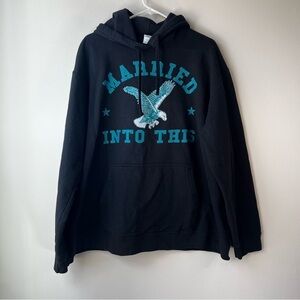 VTG Port & Company Women’s 2XL Black NFL PHILADELPHIA EAGLES Hoodie FOOTBALL